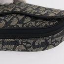 Christian Dior Trotter Canvas Saddle Pouch Navy Gold Auth 157216-9