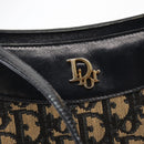 Christian Dior Trotter Canvas Shoulder Bag Navy Gold Auth 157217-15