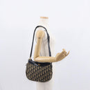 Christian Dior Trotter Canvas Shoulder Bag Navy Gold Auth 157217-21
