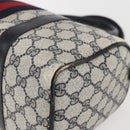 GUCCI GG Canvas Sherry Line Boston Bag Navy Gold Red 012 3841 58 Auth 157218-10