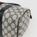 GUCCI GG Canvas Sherry Line Boston Bag Navy Gold Red 012 3841 58 Auth 157218-12
