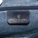 GUCCI GG Canvas Sherry Line Boston Bag Navy Gold Red 012 3841 58 Auth 157218-16