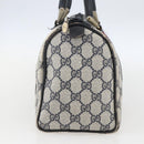 GUCCI GG Canvas Sherry Line Boston Bag Navy Gold Red 012 3841 58 Auth 157218-4