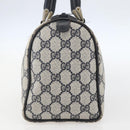 GUCCI GG Canvas Sherry Line Boston Bag Navy Gold Red 012 3841 58 Auth 157218-5