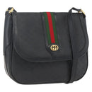 GUCCI Micro GG Supreme Web Sherry Line Bag PVC Black 001 115 0914 Auth 157221-1