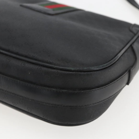 GUCCI Micro GG Supreme Web Sherry Line Bag PVC Black 001 115 0914 Auth 157221