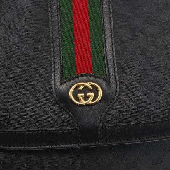 GUCCI Micro GG Supreme Web Sherry Line Bag PVC Black 001 115 0914 Auth 157221