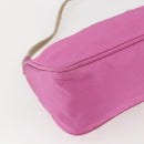 PRADA Accessory Pouch Nylon Pink Silver Auth 157222-14