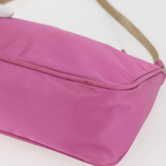 PRADA Accessory Pouch Nylon Pink Silver Auth 157222