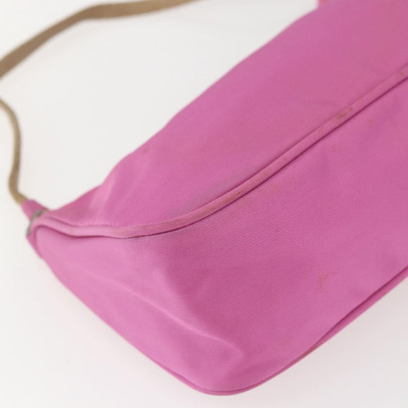 PRADA Accessory Pouch Nylon Pink Silver Auth 157222