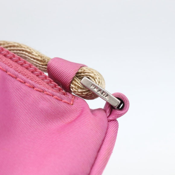 PRADA Accessory Pouch Nylon Pink Silver Auth 157222