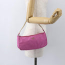 PRADA Accessory Pouch Nylon Pink Silver Auth 157222-22