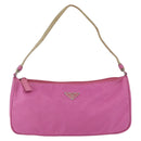 PRADA Accessory Pouch Nylon Pink Silver Auth 157222-13