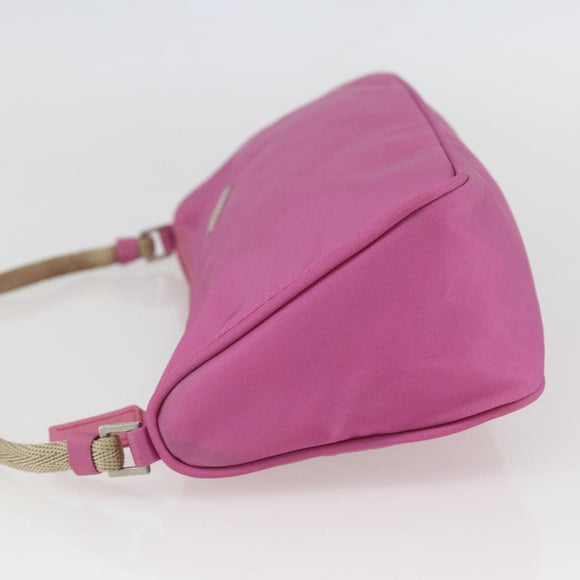 PRADA Accessory Pouch Nylon Pink Silver Auth 157222