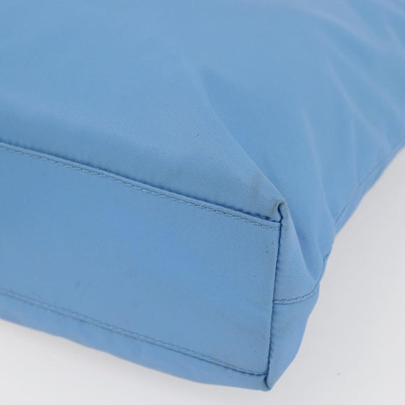 PRADA Tote Bag Nylon Light Blue Silver Auth 157223