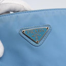 PRADA Tote Bag Nylon Light Blue Silver Auth 157223-17