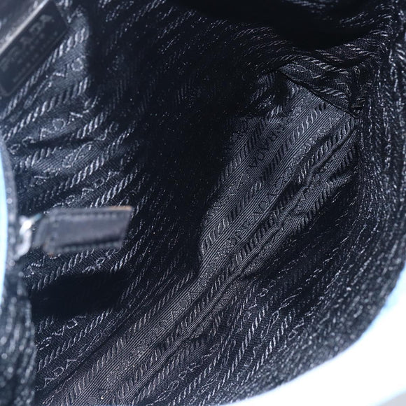 PRADA Tote Bag Nylon Light Blue Silver Auth 157223