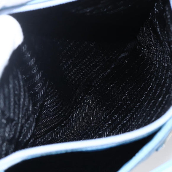 PRADA Tote Bag Nylon Light Blue Silver Auth 157223