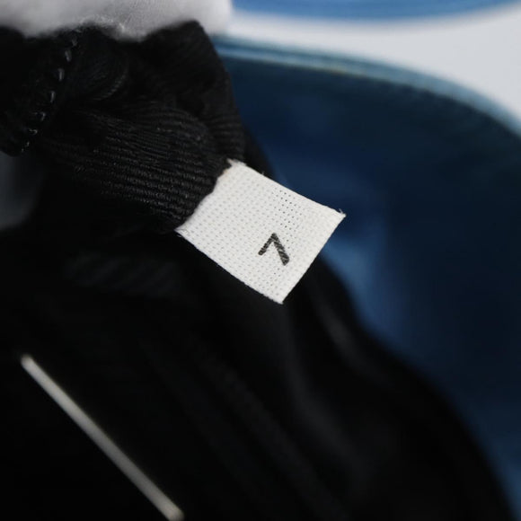 PRADA Tote Bag Nylon Light Blue Silver Auth 157223