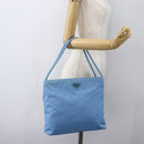 PRADA Tote Bag Nylon Light Blue Silver Auth 157223-24