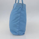 PRADA Tote Bag Nylon Light Blue Silver Auth 157223-4