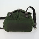 PRADA Backpack Nylon Green Silver Auth 157224-5