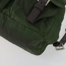 PRADA Backpack Nylon Green Silver Auth 157224-16