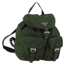 PRADA Backpack Nylon Green Silver Auth 157224-1