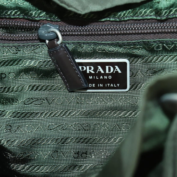 PRADA Backpack Nylon Green Silver Auth 157224