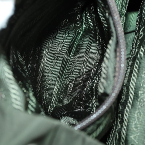 PRADA Backpack Nylon Green Silver Auth 157224