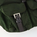 PRADA Backpack Nylon Green Silver Auth 157224-27