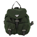 PRADA Backpack Nylon Green Silver Auth 157224-13