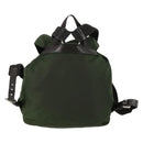 PRADA Backpack Nylon Green Silver Auth 157224-2