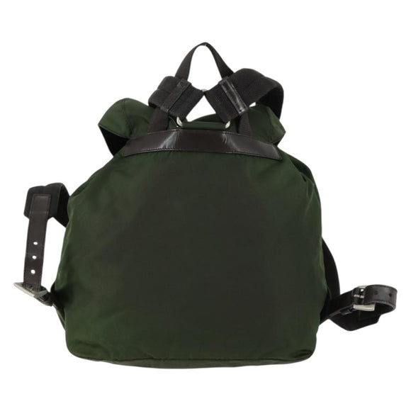 PRADA Backpack Nylon Green Silver Auth 157224