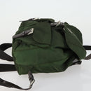 PRADA Backpack Nylon Green Silver Auth 157224-3