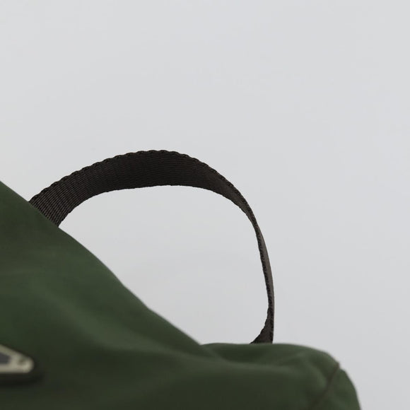 PRADA Backpack Nylon Green Silver Auth 157224