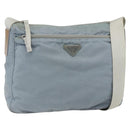 PRADA Shoulder Bag Nylon Light Blue Silver Auth 157225-1