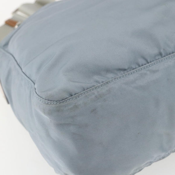 PRADA Shoulder Bag Nylon Light Blue Silver Auth 157225