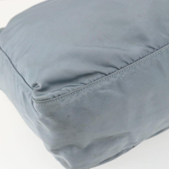 PRADA Shoulder Bag Nylon Light Blue Silver Auth 157225