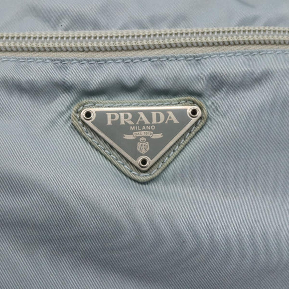 PRADA Shoulder Bag Nylon Light Blue Silver Auth 157225