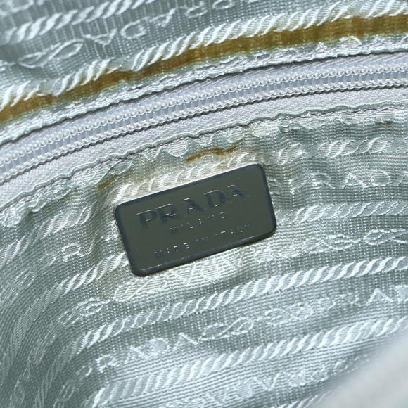 PRADA Shoulder Bag Nylon Light Blue Silver Auth 157225