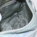 PRADA Shoulder Bag Nylon Light Blue Silver Auth 157225-21