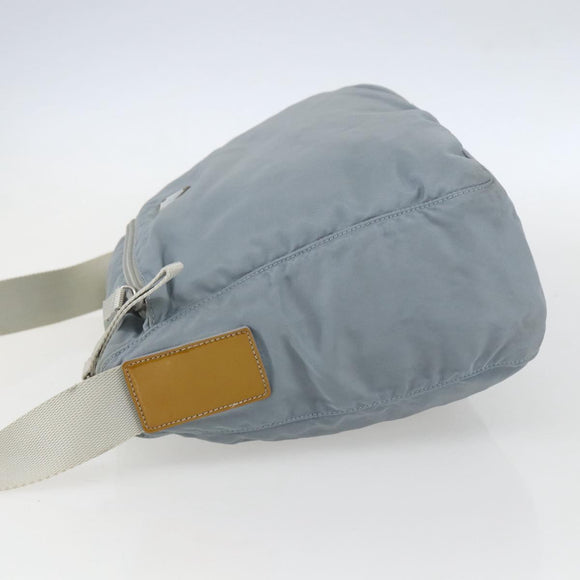PRADA Shoulder Bag Nylon Light Blue Silver Auth 157225