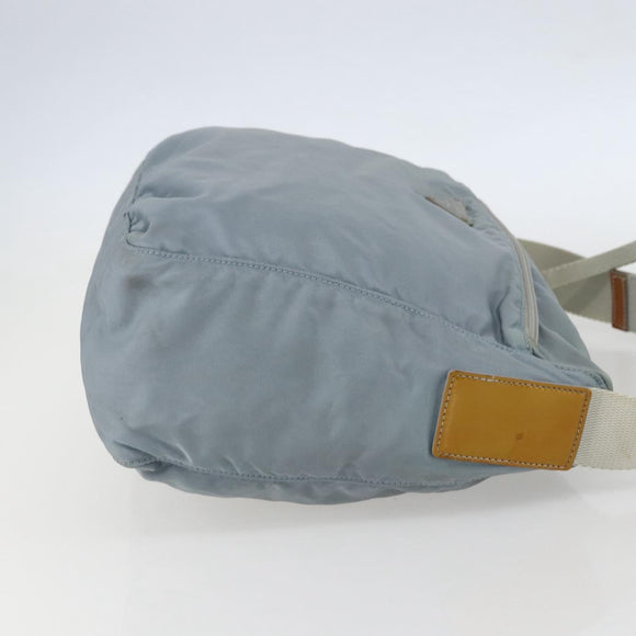 PRADA Shoulder Bag Nylon Light Blue Silver Auth 157225