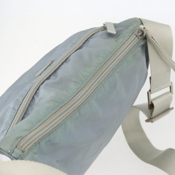 PRADA Shoulder Bag Nylon Light Blue Silver Auth 157225