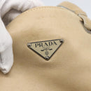 PRADA Tote Bag Leather Beige Silver Auth 157226-17