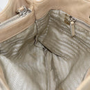 PRADA Tote Bag Leather Beige Silver Auth 157226-21