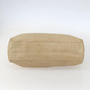 PRADA Tote Bag Leather Beige Silver Auth 157226-5