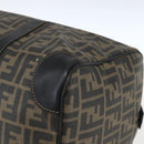 FENDI Zucca Canvas Boston Bag Brown Black Auth 157227-9