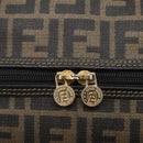 FENDI Zucca Canvas Boston Bag Brown Black Auth 157227-10